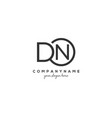 initial dn letter logo with circle template vector image