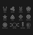 wiccan and pagan symbols pentagram triple moon vector image