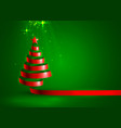 christmas tree tape red design banner art vector image vector image