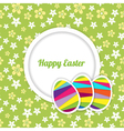 easter card template on the floral background vector image