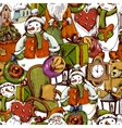 hand-drawn christmas seamless background vector image