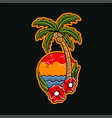 hand drawn of a beach badge vector image