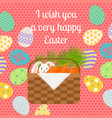 happy easter pink vertical greeting card vector image vector image