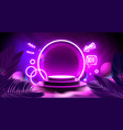 podium cyber star event show stage game vector image vector image