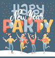 greeting card winter holidays party merry vector image vector image