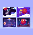space exploring posters with rocket and astronaut vector image