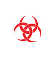linked curves red danger decoration logo vector image