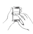 mobile phone in the hands vector image