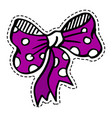 ribbon bow decoration polka dot print sticker vector image