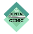 color vintage dental emblem vector image vector image