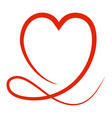 red heart is a calligraphic sketch in the style vector image vector image