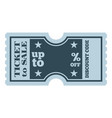 vintage ticket template sale coupon discount vector image vector image