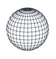 wireframe sphere globe isolated on white vector image vector image