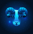 aries zodiac sign blue star horoscope symbol vector image vector image