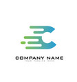 c speed letter logo icon design vector image