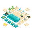 isometric people 3d girl in bathing suits beach vector image vector image