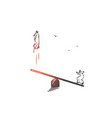 partnership teamwork cooperation concept sketch vector image