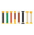 realistic antique pillars set column vector image