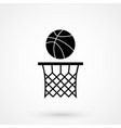 basketball - black icon on white background vector image