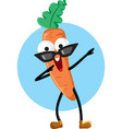 funny carrot mascot dabbing during party time vector image vector image