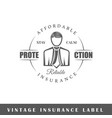 insurance label vector image