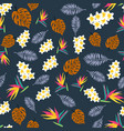 tropic seamless pattern with color leaves vector image