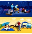 camping banners set vector image vector image