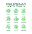 career in agriculture benefits green color vector image vector image