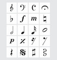 musical symbols set vector image