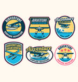 set seaplane badge design collection vector image