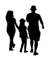 silhouette a family on white vector image