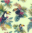 tropical floral summer seamless pattern with palm vector image