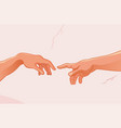 hands touching cartoon drawing vector image