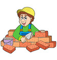 happy bricklayer vector image vector image