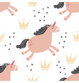 magic pink unicorn seamless pattern vector image