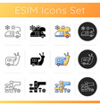 nomadic vacations icons set vector image vector image