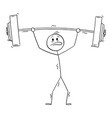 weightlifter lifting barbell cartoon stick figure vector image