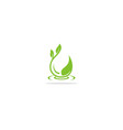 abstract droplet bio green leaf logo vector image
