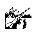 bird hunter duck shooter with shotgun rifle vector image vector image
