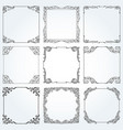 decorative frames and borders square set vector image
