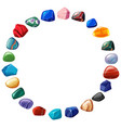 crystal gemstones round frame vector image