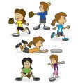 girls softball vector image
