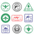 military insignia stamps set vector image