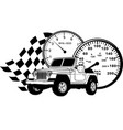 monochrome jeep car vector image vector image