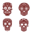 set of sugar skulls isolated on white background vector image