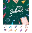 colorful school supplies vector image vector image