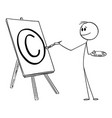painter with brush creating copyright protection vector image