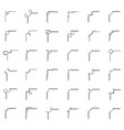 set of simple decorative corners vector image