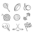 sport icons and items in sketch style vector image