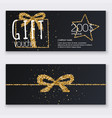 voucher template with gold gift box certificate vector image